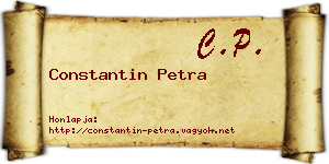 Constantin Petra névjegykártya